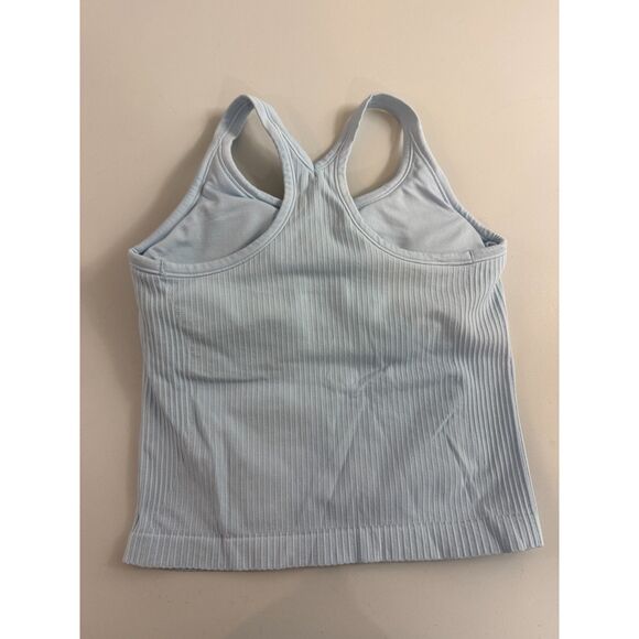 Attraco Light Blue Racerback Tank Top Built In Bra Activewear Women's S Small - Picture 2 of 8